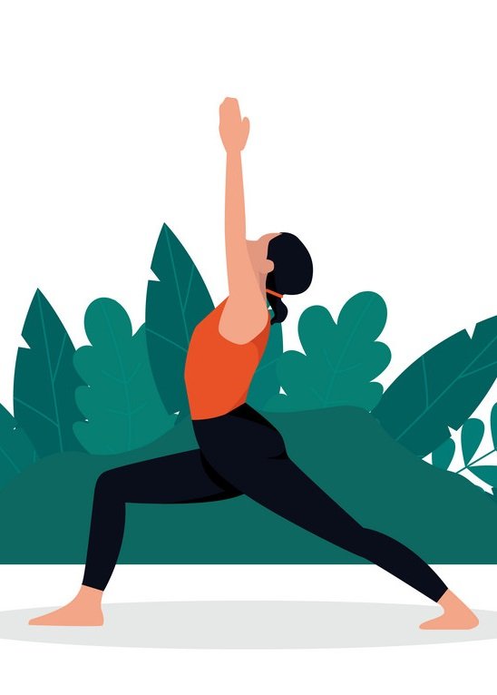 Girl does yoga